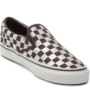 metallic checkered vans